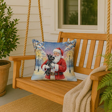 Load image into Gallery viewer, Scottish Terrier with Santa Claus Throw Pillow