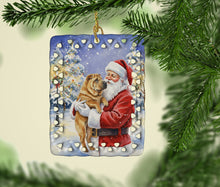 Load image into Gallery viewer, Shar Pei with Santa Claus Porcelain Ornament