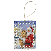 Load image into Gallery viewer, Shar Pei with Santa Claus Porcelain Ornament