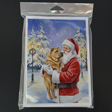 Load image into Gallery viewer, Shar Pei with Santa Claus Greeting Cards Pack of 8