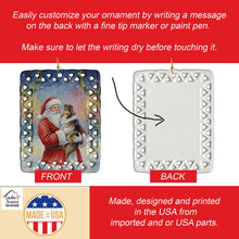 Load image into Gallery viewer, Sheltie with Santa Claus Porcelain Ornament