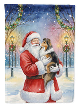 Load image into Gallery viewer, Sheltie with Santa Claus Garden Flag