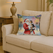 Load image into Gallery viewer, Sheltie with Santa Claus Throw Pillow