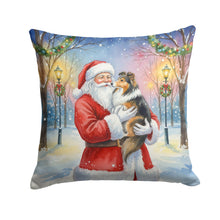 Load image into Gallery viewer, Sheltie with Santa Claus Throw Pillow