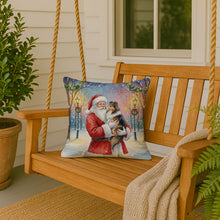 Load image into Gallery viewer, Sheltie with Santa Claus Throw Pillow