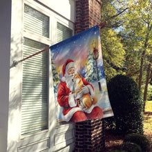 Load image into Gallery viewer, Shiba Inu with Santa Claus House Flag