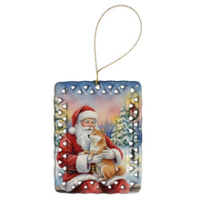 Load image into Gallery viewer, Shiba Inu with Santa Claus Porcelain Ornament