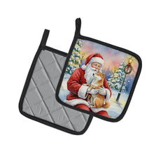 Load image into Gallery viewer, Shiba Inu with Santa Claus Pair of Pot Holders
