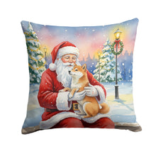 Load image into Gallery viewer, Shiba Inu with Santa Claus Throw Pillow
