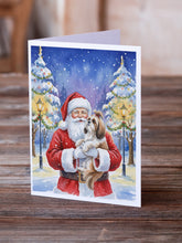 Load image into Gallery viewer, Shih Tzu with Santa Claus Greeting Cards Pack of 8