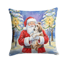 Load image into Gallery viewer, Shih Tzu with Santa Claus Throw Pillow