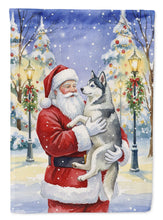 Load image into Gallery viewer, Siberian Husky with Santa Claus House Flag