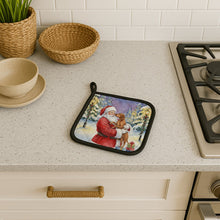 Load image into Gallery viewer, Vizsla with Santa Claus Pair of Pot Holders