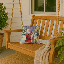 Load image into Gallery viewer, Vizsla with Santa Claus Throw Pillow
