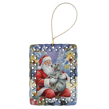 Load image into Gallery viewer, Weimaraner with Santa Claus Porcelain Ornament