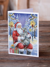 Load image into Gallery viewer, Weimaraner with Santa Claus Greeting Cards Pack of 8