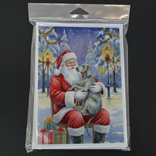 Load image into Gallery viewer, Weimaraner with Santa Claus Greeting Cards Pack of 8