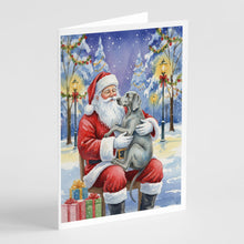 Load image into Gallery viewer, Weimaraner with Santa Claus Greeting Cards Pack of 8
