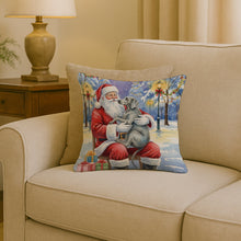 Load image into Gallery viewer, Weimaraner with Santa Claus Throw Pillow