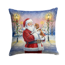 Load image into Gallery viewer, Welsh Springer Spaniel with Santa Claus Throw Pillow