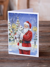 Load image into Gallery viewer, Westie with Santa Claus Greeting Cards Pack of 8