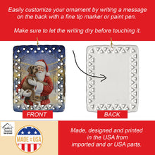 Load image into Gallery viewer, Wirehaired Pointing Griffon with Santa Claus Porcelain Ornament