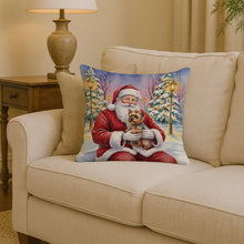 Load image into Gallery viewer, Yorkshire Terrier with Santa Claus Throw Pillow