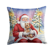 Load image into Gallery viewer, Yorkshire Terrier with Santa Claus Throw Pillow