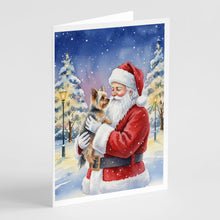 Load image into Gallery viewer, Yorkie with Santa Claus Greeting Cards Pack of 8