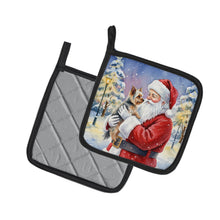 Load image into Gallery viewer, Yorkie with Santa Claus Pair of Pot Holders