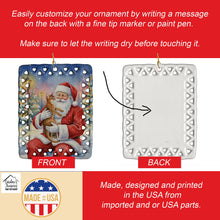 Load image into Gallery viewer, Abyssinian Cat with Santa Claus Porcelain Ornament