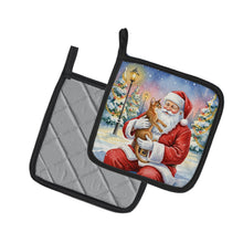 Load image into Gallery viewer, Abyssinian Cat with Santa Claus Pair of Pot Holders