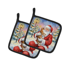 Load image into Gallery viewer, Abyssinian Cat with Santa Claus Pair of Pot Holders
