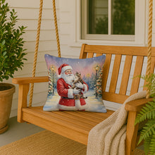 Load image into Gallery viewer, American Bobtail Cat with Santa Claus Throw Pillow