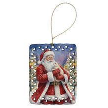 Load image into Gallery viewer, American Curl Cat with Santa Claus Porcelain Ornament