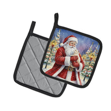 Load image into Gallery viewer, American Curl Cat with Santa Claus Pair of Pot Holders
