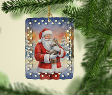 Load image into Gallery viewer, American Shorthair Cat with Santa Claus Porcelain Ornament