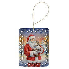 Load image into Gallery viewer, American Shorthair Cat with Santa Claus Porcelain Ornament