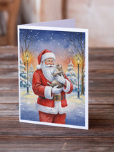 Load image into Gallery viewer, American Shorthair Cat with Santa Claus Greeting Cards Pack of 8