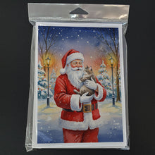 Load image into Gallery viewer, American Shorthair Cat with Santa Claus Greeting Cards Pack of 8