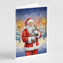 Load image into Gallery viewer, American Shorthair Cat with Santa Claus Greeting Cards Pack of 8