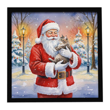 Load image into Gallery viewer, American Shorthair Cat with Santa Claus Framed Metal Print