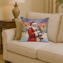 Load image into Gallery viewer, American Wirehair Cat with Santa Claus Throw Pillow