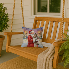 Load image into Gallery viewer, American Wirehair Cat with Santa Claus Throw Pillow