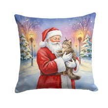 Load image into Gallery viewer, American Wirehair Cat with Santa Claus Throw Pillow