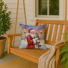 Load image into Gallery viewer, American Wirehair Cat with Santa Claus Throw Pillow