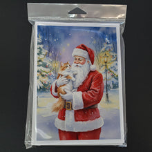 Load image into Gallery viewer, Asian Cat with Santa Claus Greeting Cards Pack of 8
