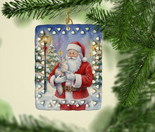 Load image into Gallery viewer, Australian Mist Cat with Santa Claus Porcelain Ornament