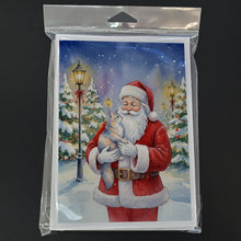 Load image into Gallery viewer, Australian Mist Cat with Santa Claus Greeting Cards Pack of 8