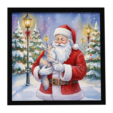 Load image into Gallery viewer, Australian Mist Cat with Santa Claus Framed Metal Print